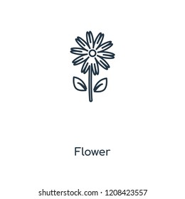 Flower concept line icon. Linear Flower concept outline symbol design. This simple element illustration can be used for web and mobile UI/UX.