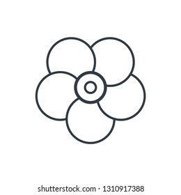 Flower concept line icon. Simple element illustration. Flower concept outline symbol design. Can be used for web and mobile UI/UX . Modern vector style