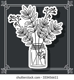 Flower concept over frame background design, vector illustration eps 10