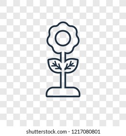 Flower concept vector linear icon isolated on transparent background, Flower concept transparency concept in outline style
