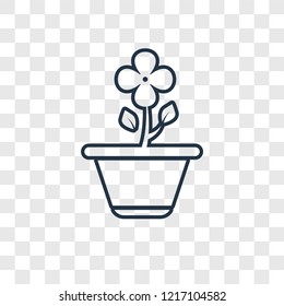 Flower concept vector linear icon isolated on transparent background, Flower concept transparency concept in outline style