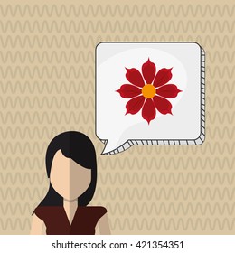 Flower concept. Woman icon. Colorfiul illustration