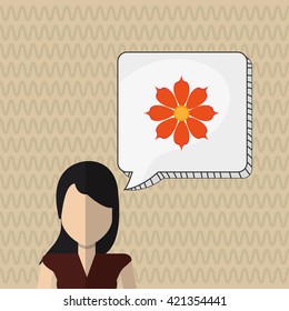 Flower concept. Woman icon. Colorfiul illustration