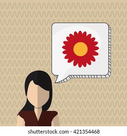 Flower concept. Woman icon. Colorfiul illustration