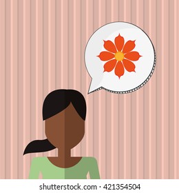 Flower concept. Woman icon. Colorfiul illustration