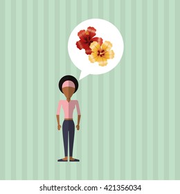 Flower concept. Woman icon. Colorfiul illustration
