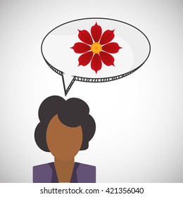 Flower concept. Woman icon. Colorfiul illustration