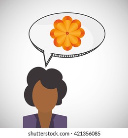 Flower concept. Woman icon. Colorfiul illustration