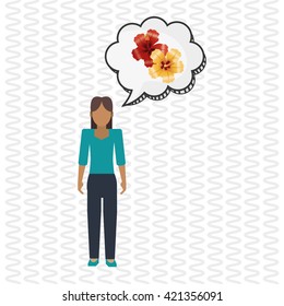 Flower concept. Woman icon. Colorfiul illustration