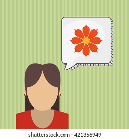 Flower concept. Woman icon. Colorfiul illustration