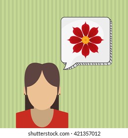 Flower concept. Woman icon. Colorfiul illustration