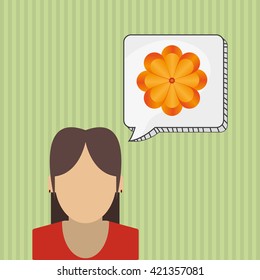 Flower concept. Woman icon. Colorfiul illustration