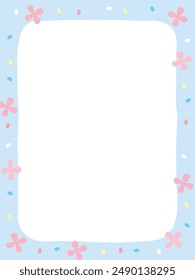 Flower and confetti decorative border background illustration