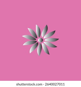 the flower consists og 12 elongated patals arranged in a circular in a circular pattern,reradiating outward symmetrically from a central circual disk.