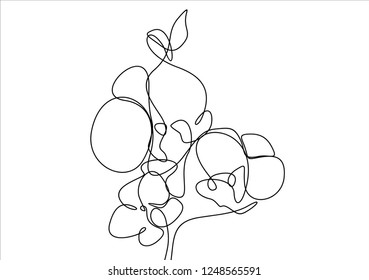 Flower. Continuous line