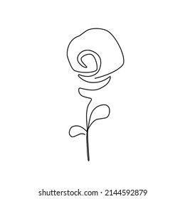 Flor en estilo de dibujo de línea continua