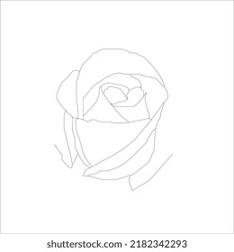 Flor en estilo de dibujo de línea continua. Diseño lineal negro minimalista aislado sobre fondo blanco. Ilustración del vector