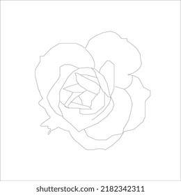 Flor en estilo de dibujo de línea continua. Diseño lineal negro minimalista aislado sobre fondo blanco. Ilustración del vector