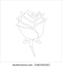 Flower in continuous line art drawing style. Minimalist black linear design isolated on white background. Vector illustration