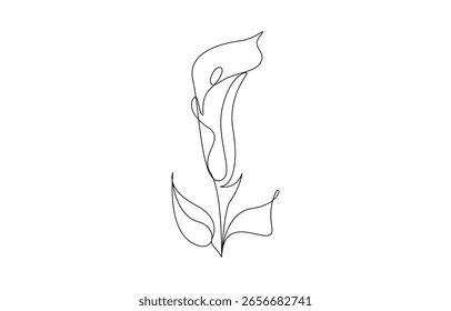 Dibujo de arte de línea continua de flores