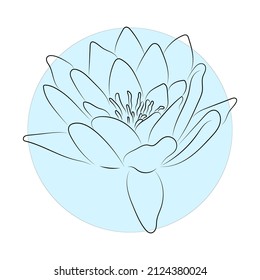 Flower. Continuous Line Art. One Line. Vector Drawing. Floral Minimalistic Style. Botanical Print. Nature Symbol.