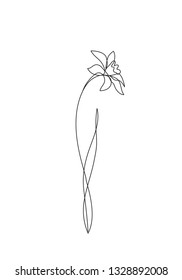 Flower continuous line drawing svg