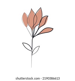 flor en continuo icono de una línea aislado