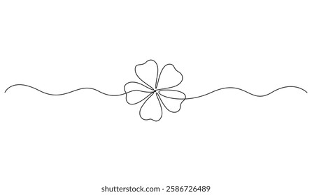Flower continuous single line drawing vector illustration