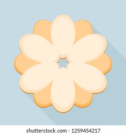 Flower cookie icon. Flat illustration of flower cookie vector icon for web design