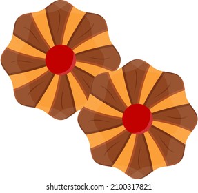 Flower cookie, illustration, vector on a white background.