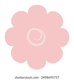 Flower. Coral inflorescence of flowering plant. Flower head. Eight blossomed rounded petals. Opened flower bud. Color vector illustration. Isolated white background. Flat style. Idea for web design.