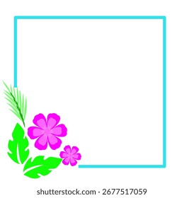 Borde de esquina de flor con ilustración decorativa de Clipart de hojas tropicales
