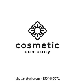 flower cosmetic logo design vector