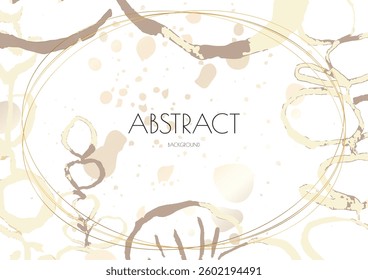 Flower Cover Background. Floral Vector Watercolor Abstract Design. Spring Leaves Art Poster with Gold Frames. Simple Summer Greeting Invitation. Botanical Elegant Card Template. Luxury Simple Geometri
