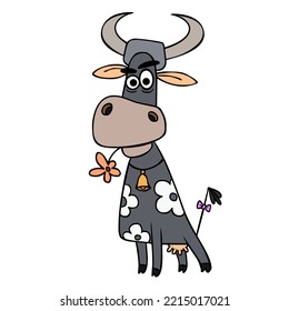 gráficos vectoriales de flores y vacas