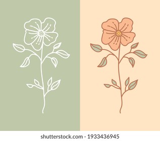 flor de color crema. ilustración vectorial