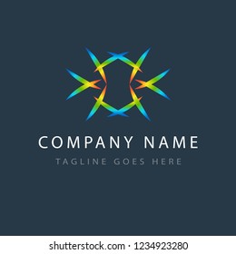 Flower creative design. Abstract beauty colored emblem