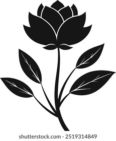 Flower creative silhouette vector art .This is an editable and printable vector eps file