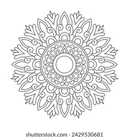 Flower Creativity Mandala for Coloring Book Design