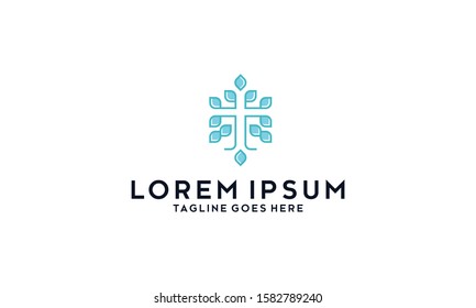 Flower And Cross Vector Royalty Logo Design Inspirations