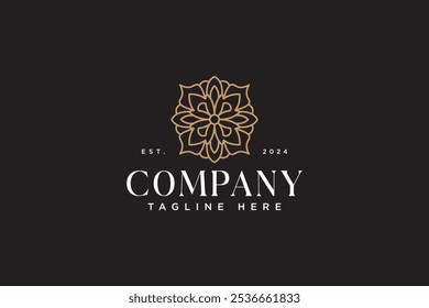 flor com design de logotipo abstrato cruzado. pétala feminina com decor overtake linha arte logotipo modelo. floral de beleza com x símbolo de ornamento logotipo.