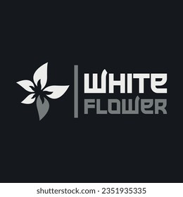 
diseño del logotipo de la corona de flores en color blanco y negro