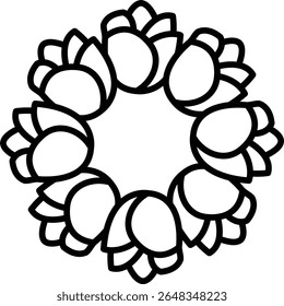 Flower crown vector icon. Can be used for printing, mobile and web applications.