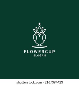 plantilla de icono de diseño del logotipo de la Copa de Flores