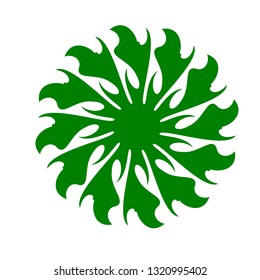 Flower and cup logo with unique character