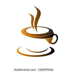 Logo de Flor y taza con carácter único