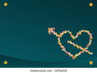 Flor Cupido Corazón Abstracto Fondo