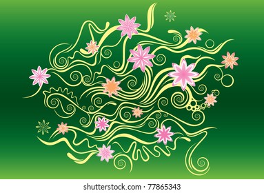 Flower curly wallpaper