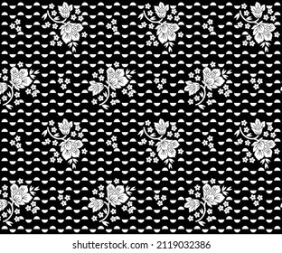 Flower and cut dot pattern use for border, fabric, wall, tile, paper print, background, texture.