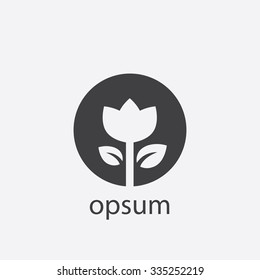 flower cut identity template icon design element